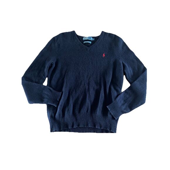 Polo Ralph Lauren Other - Polo Ralph Lauren Mens Navy Lambs Wool Sweater Sz L Pullover Preppy Italian Wool